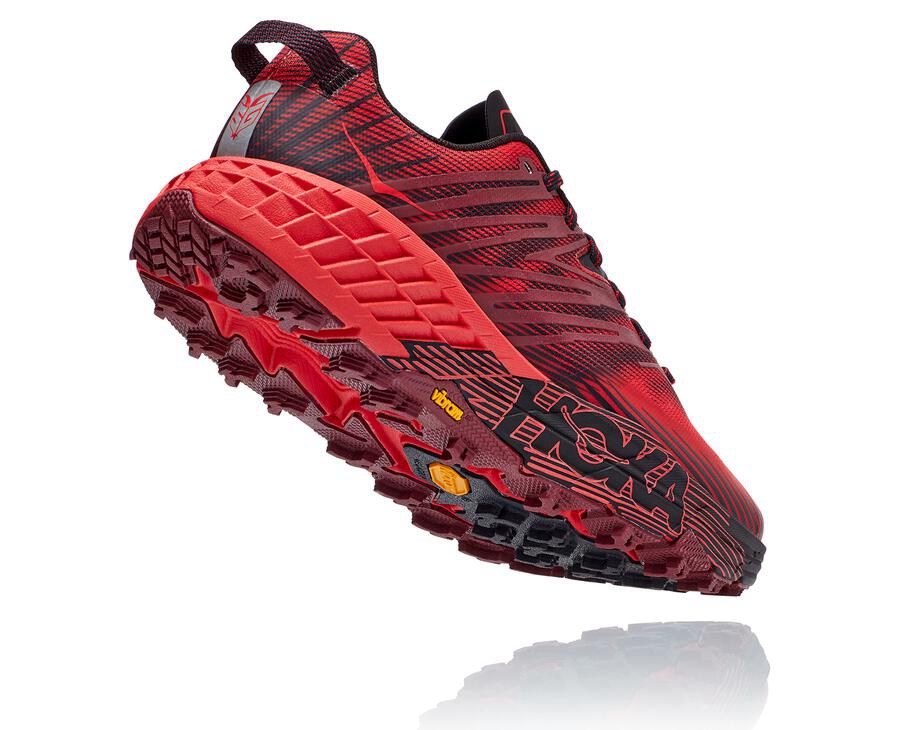 Trail Shoes Mens - Hoka One One Speedgoat 4 - Red - HRFQBKC-45